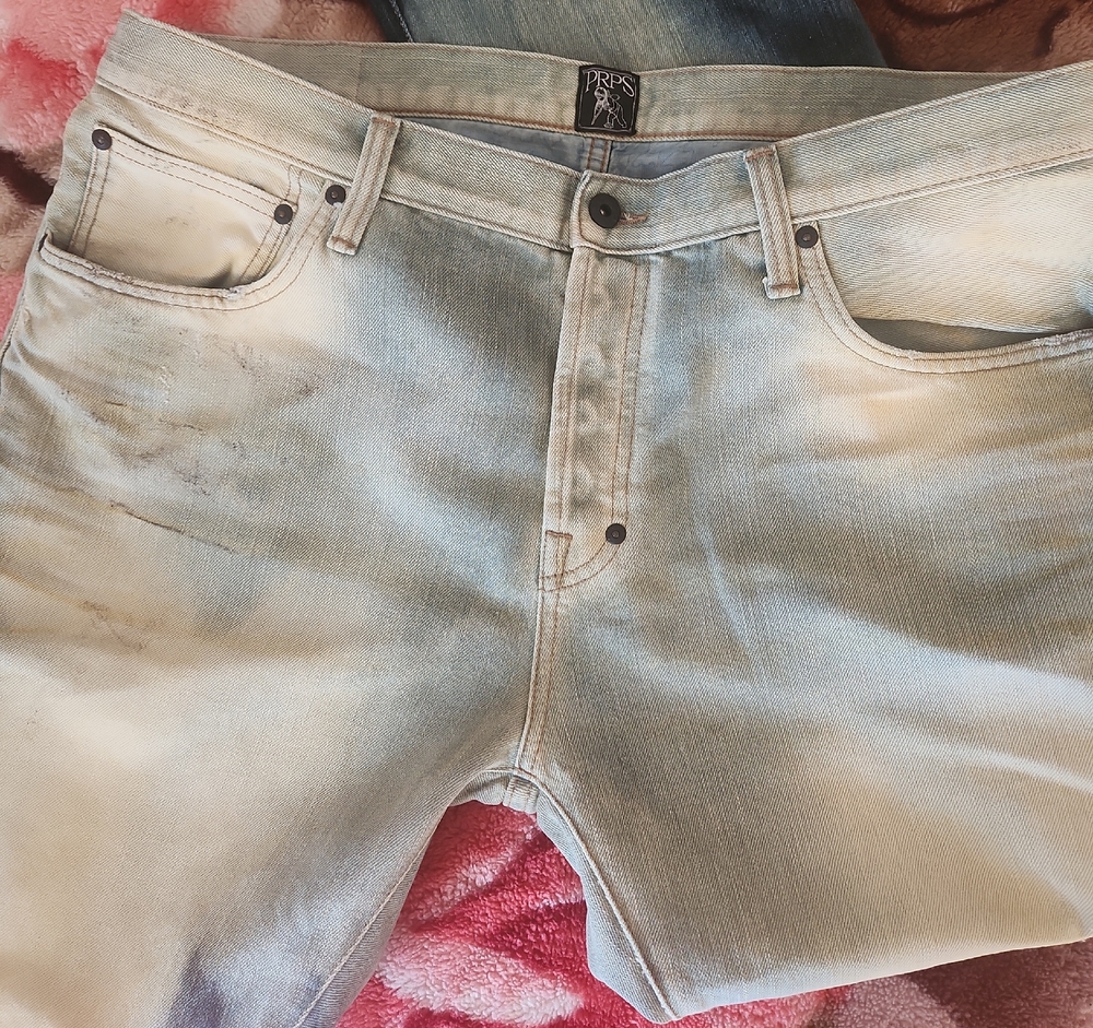 PRPS Light Blue and Cream Relaxed Men Jeans
